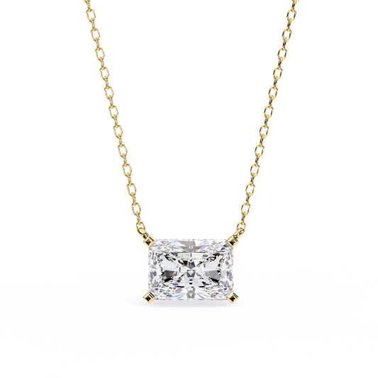 Radiant 1.95ct Diamond Pendant Yellow Gold