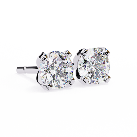 Round 2.57ct 14k Diamond Studs White Gold