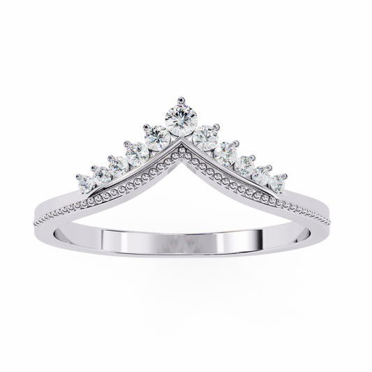 Ivie Chevron Lab Grown Diamond Wedding Bands