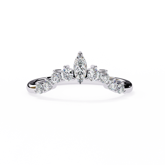 Irina Chevron Elegant Man Made Diamond Wedding Bands