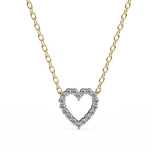 Round Cut 0.37ct Diamond Pendant Yellow Gold