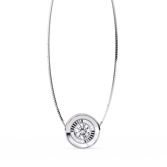 Brilliance Classic Single Solitaire Pendant White gold