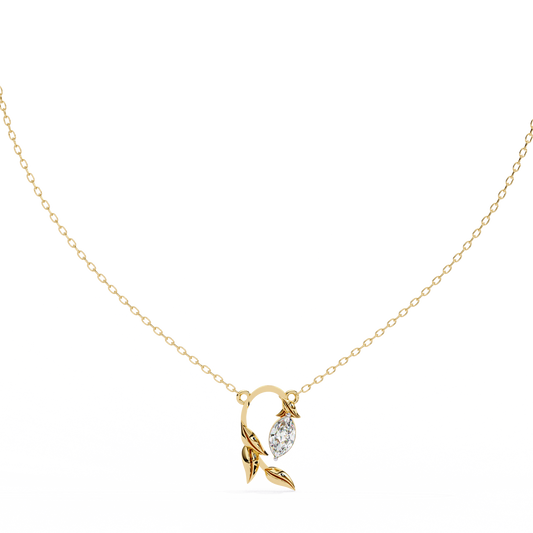 Yellow Gold Diamond Marquise Beauty Pendant Yellow Gold