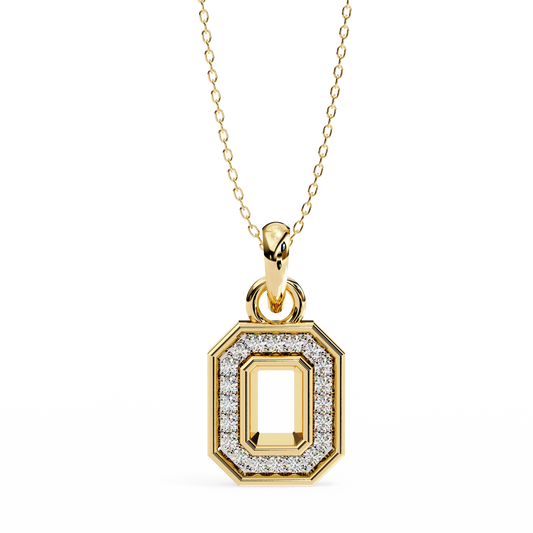 Octagon Diamond Pendant Yellow Gold