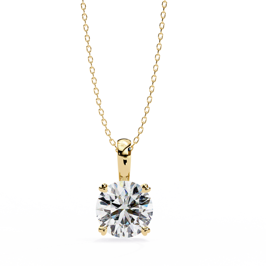 Round 0.93ct 14k Diamond Pendant Yellow Gold