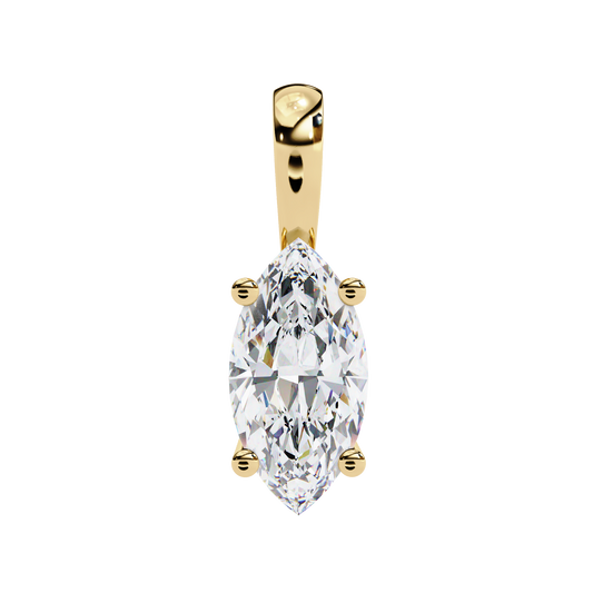 Marquise 0.93ct 14k Diamond Pendant Yellow Gold