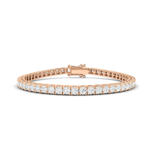3CTS Round Brilliant Diamond Tennis Bracelet Rose Gold