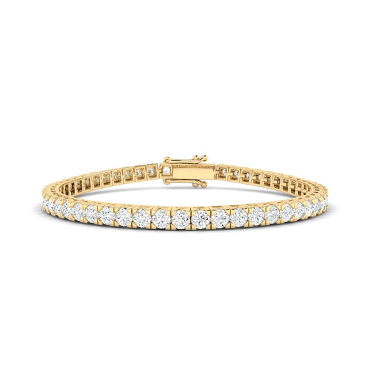 3CTS Round Brilliant Diamond Tennis Bracelet Yellow Gold
