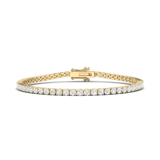 5CTS Round Brilliant Diamond Tennis Bracelet Yellow Gold