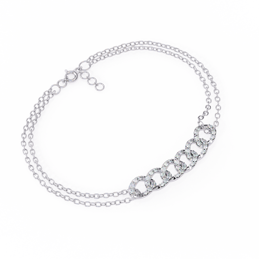 2.59 CTW Round Cut Lab Grown Diamond Bracelet White Gold