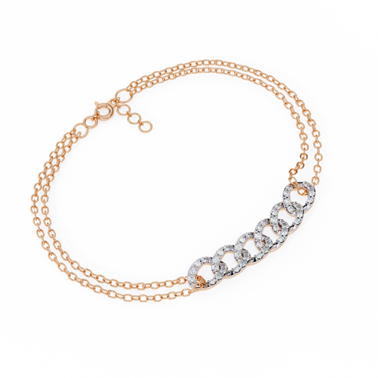 2.59 CTW Round Cut Lab Grown Diamond Bracelet Rose Gold