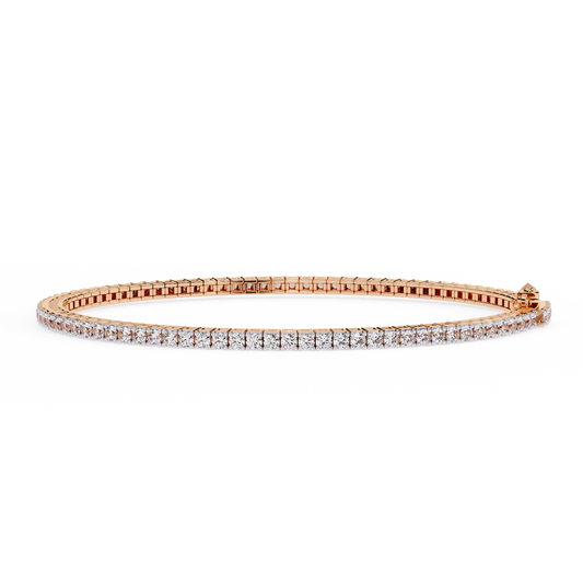 Diamond Bracelet 14.14 Carat TW of Lab Grown Diamond in 14kt Rose Gold