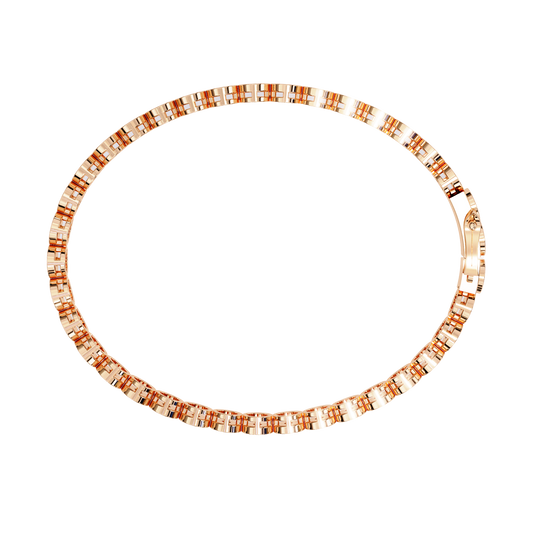 Diamond Studded Platinum Circle Rose Gold