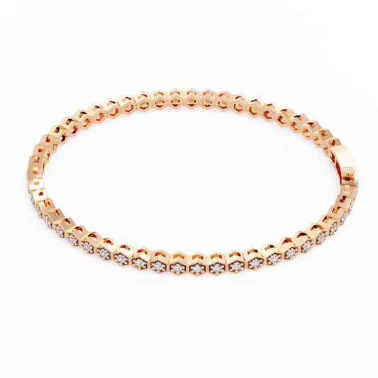 14k Gold Finish Bracelet Rose Gold