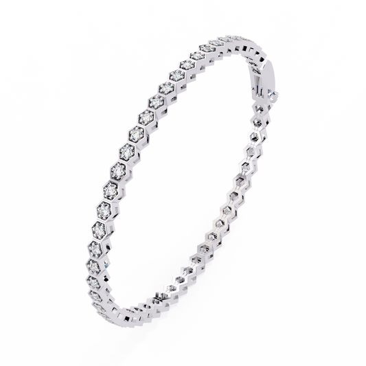 14k Gold Finish Bracelet White Gold