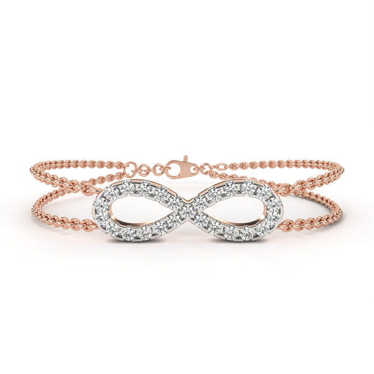 Elegant And Stylish Infinite Double Chain Bracelet Rose Gold