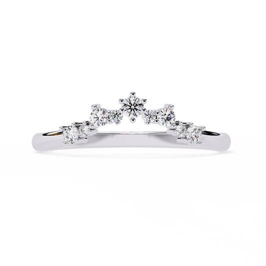 Eva chevron Man Made Diamond Wedding Bands