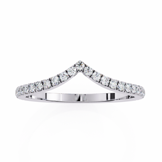 Niki Chevron Man Made Diamond Wedding Bands