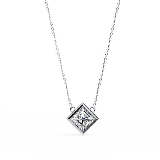 Princess Cut Diamond Solitaire Pendant