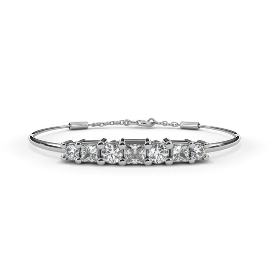 14k Yellow Gold Darcy Round Lab Diamond Tennis Bracelet White Gold