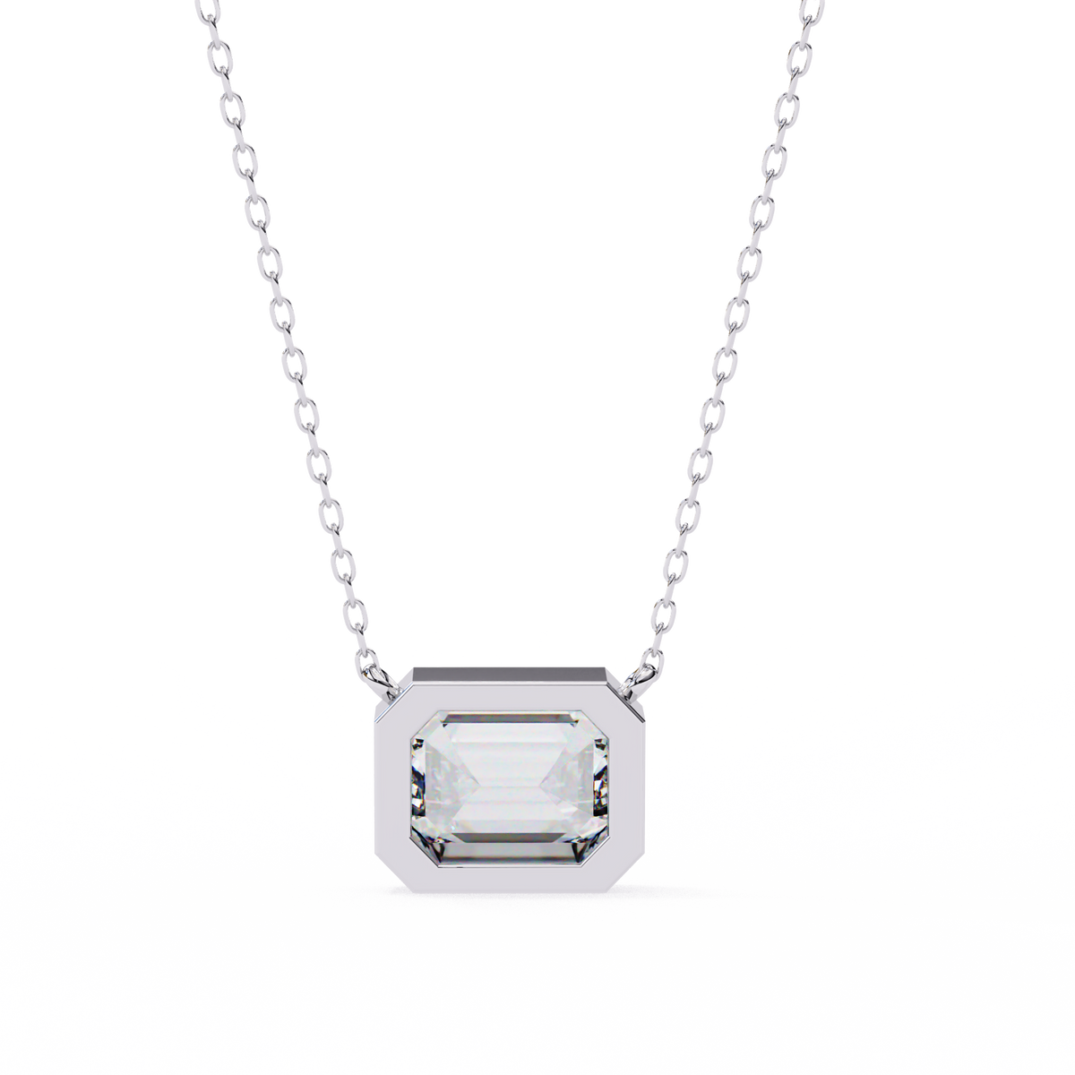 Emerald Cut Bezel Pendant