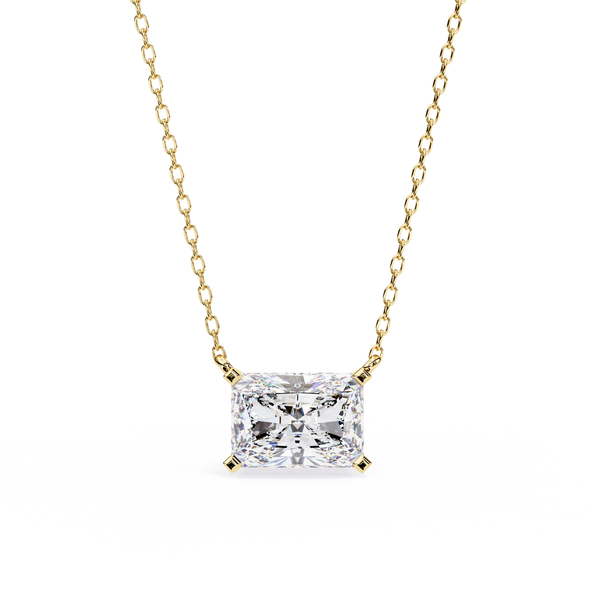 Radiant 1.95ct Diamond Pendant Yellow Gold