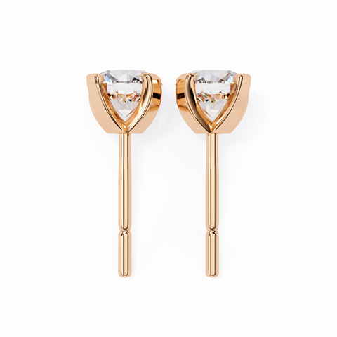 Round 2.57ct 14k Diamond Studs Rose Gold