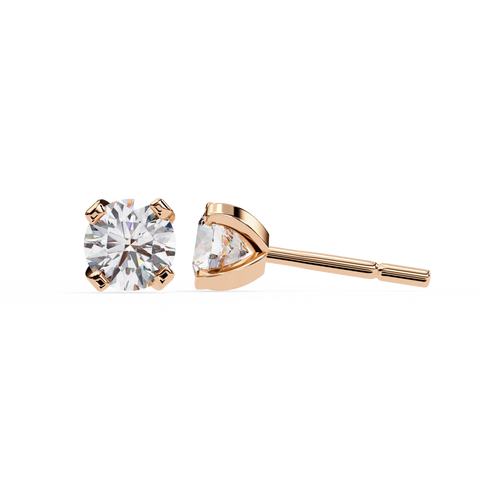 Round 2.57ct 14k Diamond Studs Rose Gold