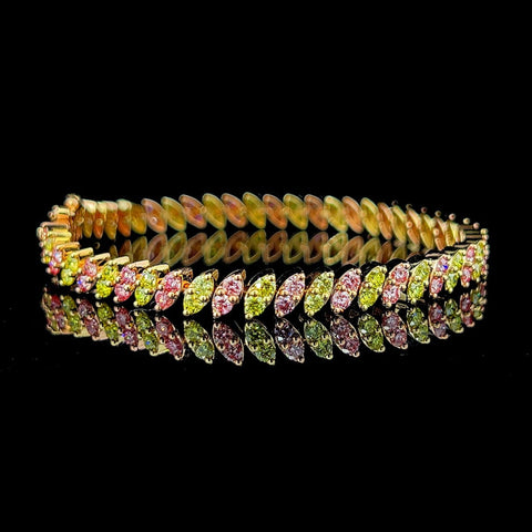 Pink And Yellow Marquis Bracelet