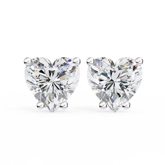 Heart Lab Grown Diamond 2.57ct Earrings White Gold