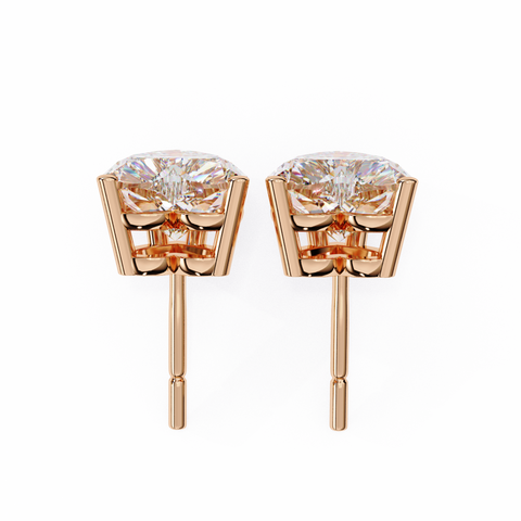 Heart Lab Grown Diamond 2.57ct Earrings Rose Gold