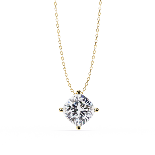 Cushion Square 1.14ct Gold Pendant Yellow Gold