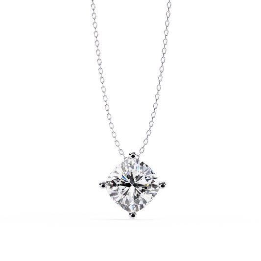 Cushion Square 1.14ct Gold Pendant White Gold
