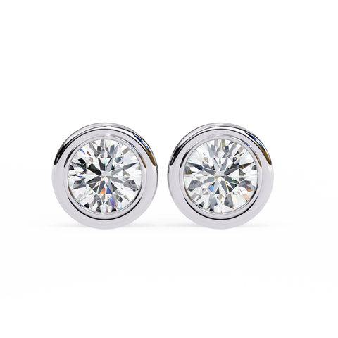 Round Cut 2.57ct 14k Diamond Earrings White Gold