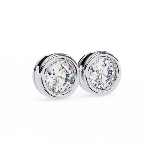 Round Cut 2.57ct 14k Diamond Earrings White Gold