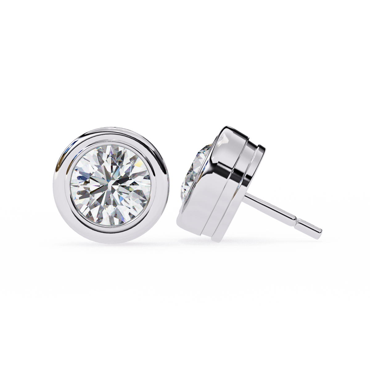 Round Cut 2.57ct 14k Diamond Earrings White Gold