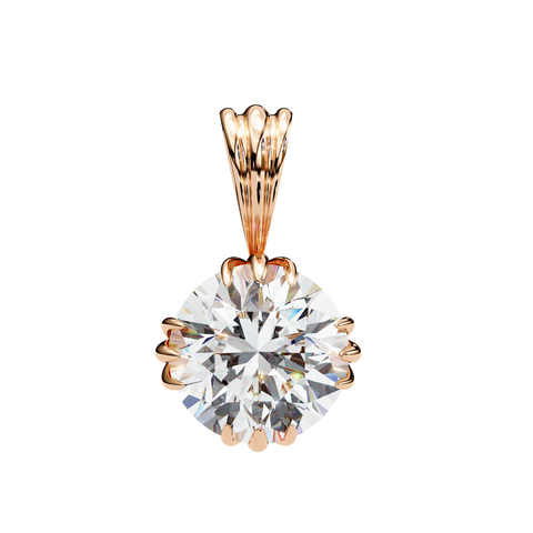 Highspark Round 2.04ct Diamond Pendant Rose Gold