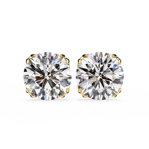 2.55ct Round Diamond 14k Gold Earrings Yellow Gold