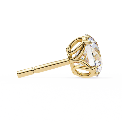 2.55ct Round Diamond 14k Gold Earrings Yellow Gold