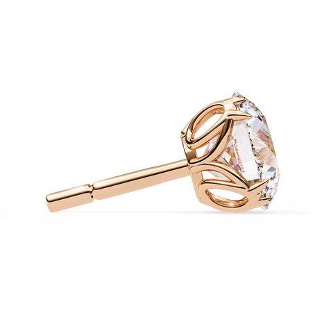 2.55ct Round Diamond 14k Gold Earrings Rose Gold