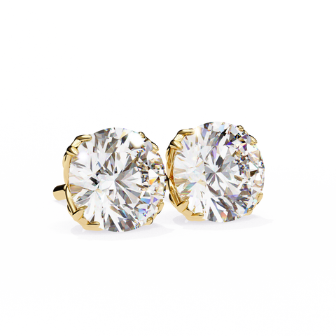2.55ct Round Diamond 14k Gold Earrings Yellow Gold