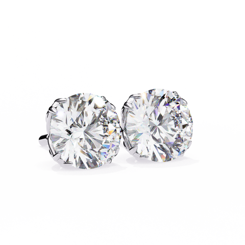 2.55ct Round Diamond 14k Gold Earrings White Gold