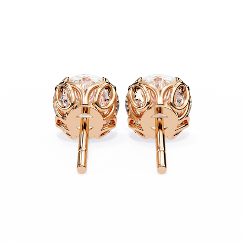 2.55ct Round Diamond 14k Gold Earrings Rose Gold