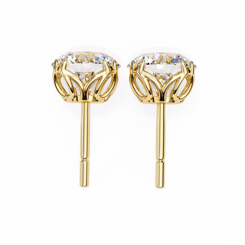 2.55ct Round Diamond 14k Gold Earrings Yellow Gold