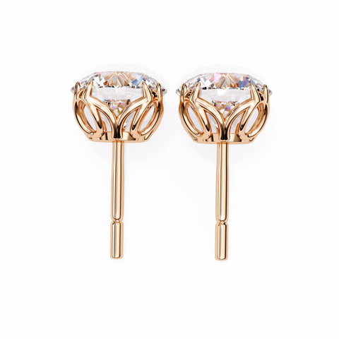 2.55ct Round Diamond 14k Gold Earrings Rose Gold