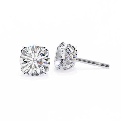 2.55ct Round Diamond 14k Gold Earrings White Gold