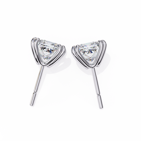 Princess Cut Diamond 14k Gold Earring White Gold