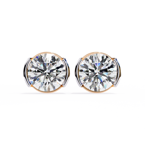 Round 2.57ct Diamond Earrings Rose Gold