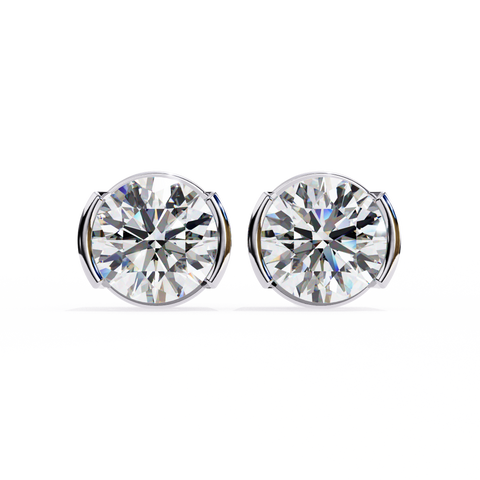 Round 2.57ct Diamond Earrings White Gold