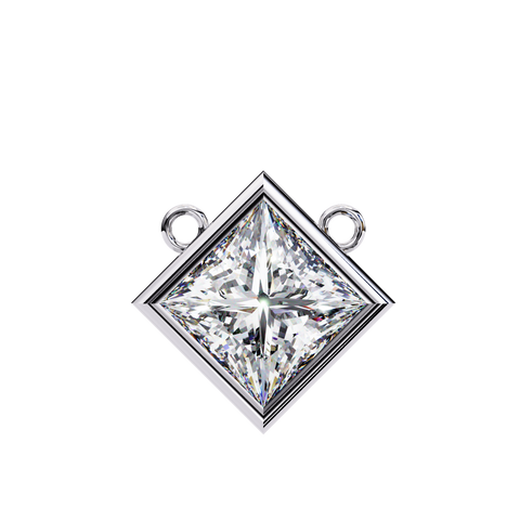 Princess Cut Diamond Solitaire Pendant White Gold